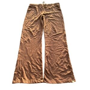 HT naturals bamboo cotton spandex dark brown wide leg womens pants sz medium